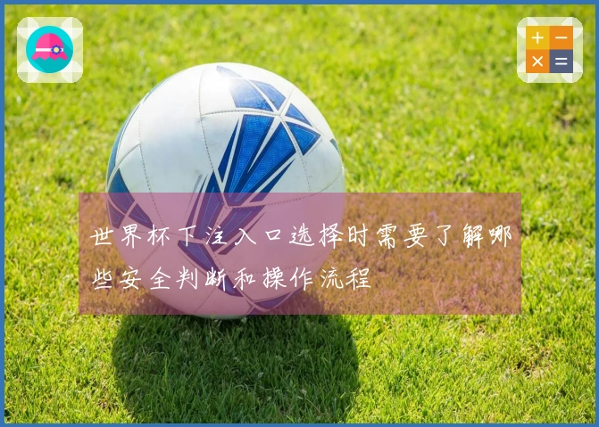 世界杯下注入口选择时需要了解哪些安全判断和操作流程